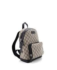 Pre-Owned Gucci Small Zip Pocket Backpack Gg Coated Canvas
