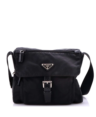 Pre-Owned Prada Small Buckle Messenger Bag Tessuto