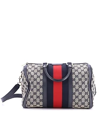 Pre-Owned Gucci Medium Vintage Web Boston Bag Gg Canvas