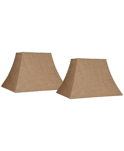 Springcrest Set of 2 Rectangular Lamp Shades Medium 8" Wide x 5" Deep at Top 14" Wide x 11" Deep at Bottom 10" Slant Spider Harp Finial
