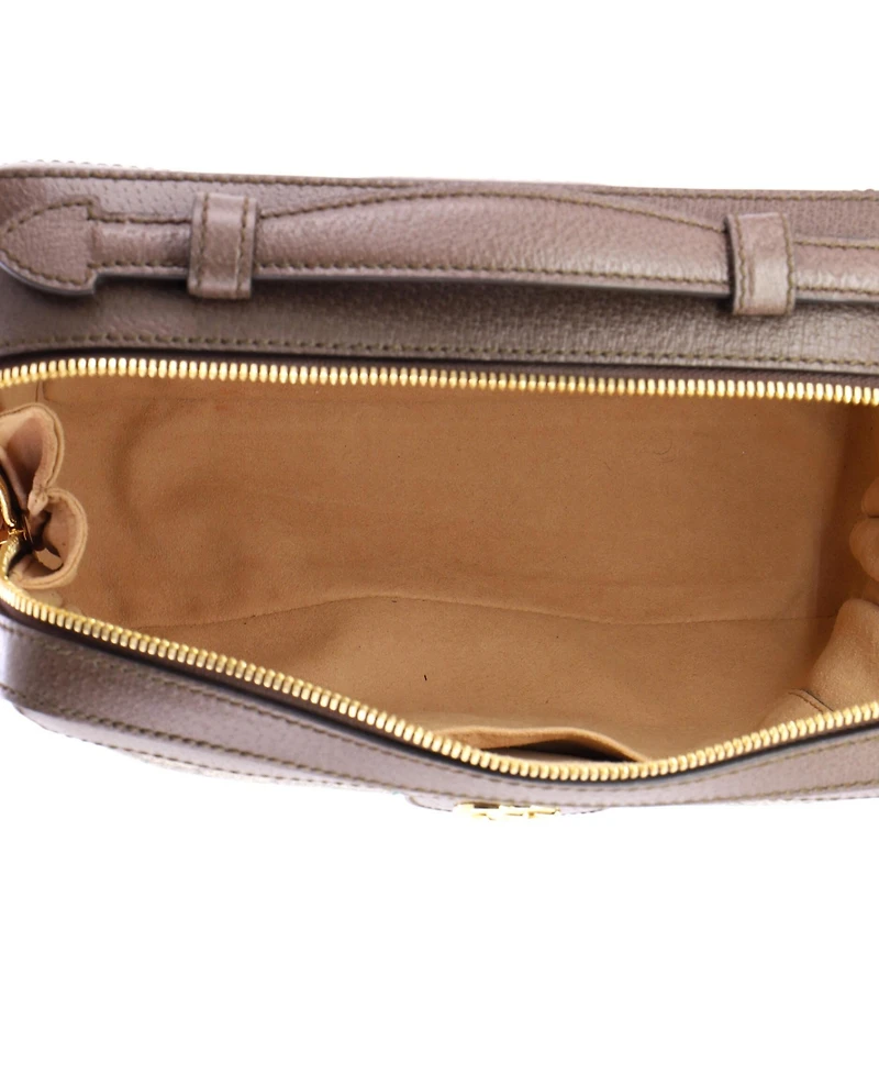 Pre-Owned Gucci Small Ophidia Zip Around Camera Bag Gg Coated Canvas