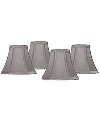 Springcrest Set of 4 Bell Chip Chandelier Lamp Shades Pewter Small High Candelabra Clip-On Fitting