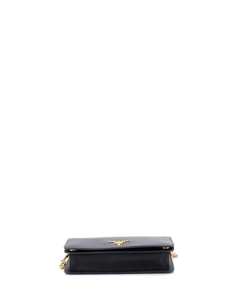 Pre-Owned Prada Mini Wristlet Wallet on Chain Saffiano Leather