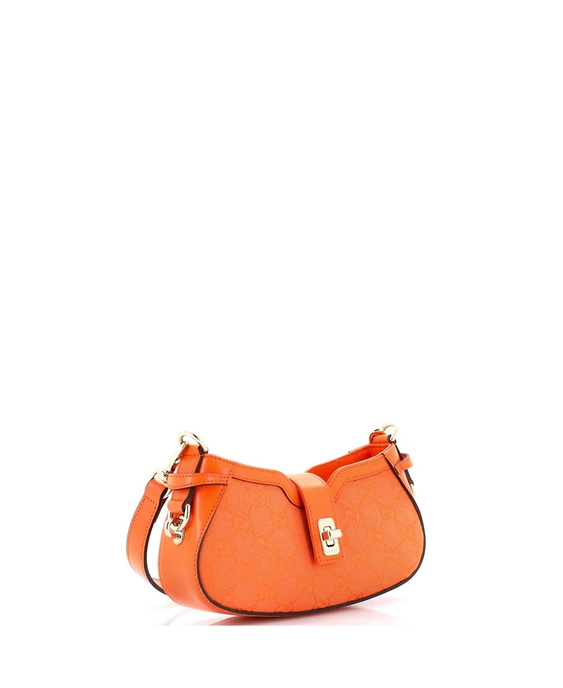 Pre-Owned Gucci Mini Moon Side Shoulder Bag Gg Canvas