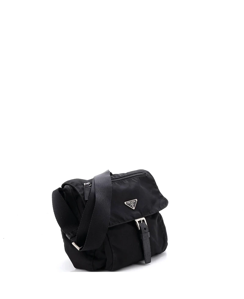Pre-Owned Prada Small Buckle Messenger Bag Tessuto