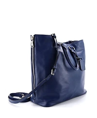 Pre-Owned Prada Large Side Zip Convertible Shopper Tote Soft Calf