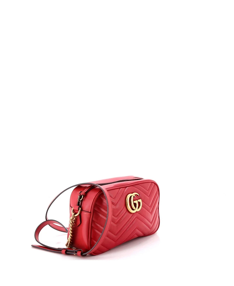Pre-Owned Gucci Small Gg Marmont Shoulder Bag Matelasse Leather