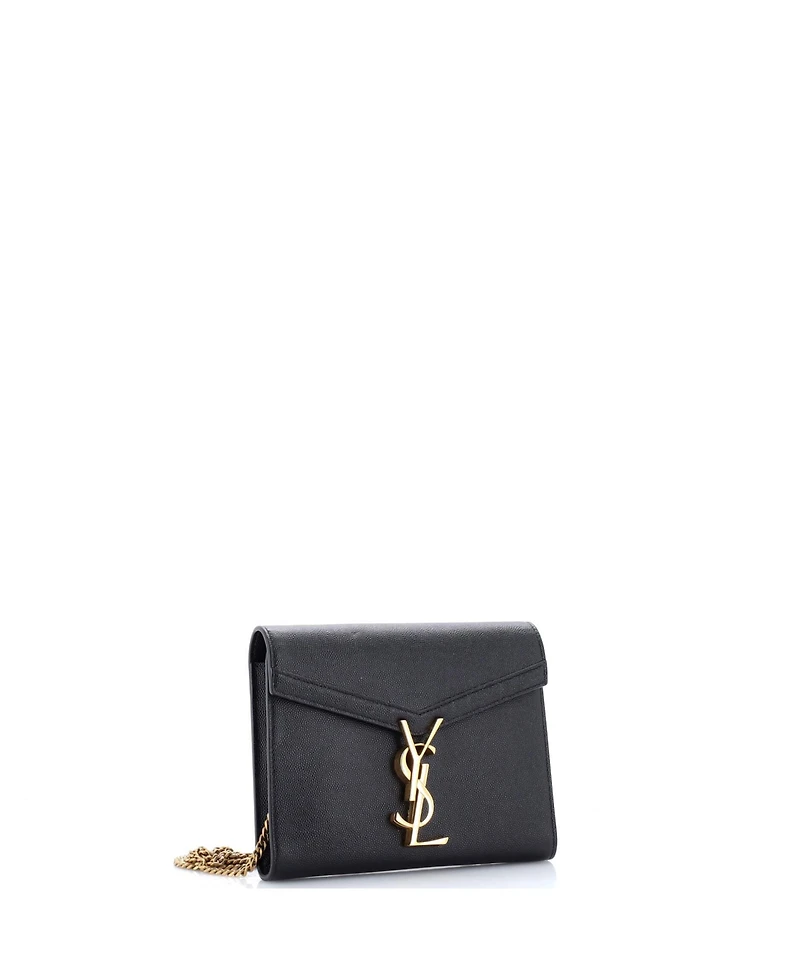 Pre-Owned Saint Laurent Mini Cassandra Chain Wallet Leather