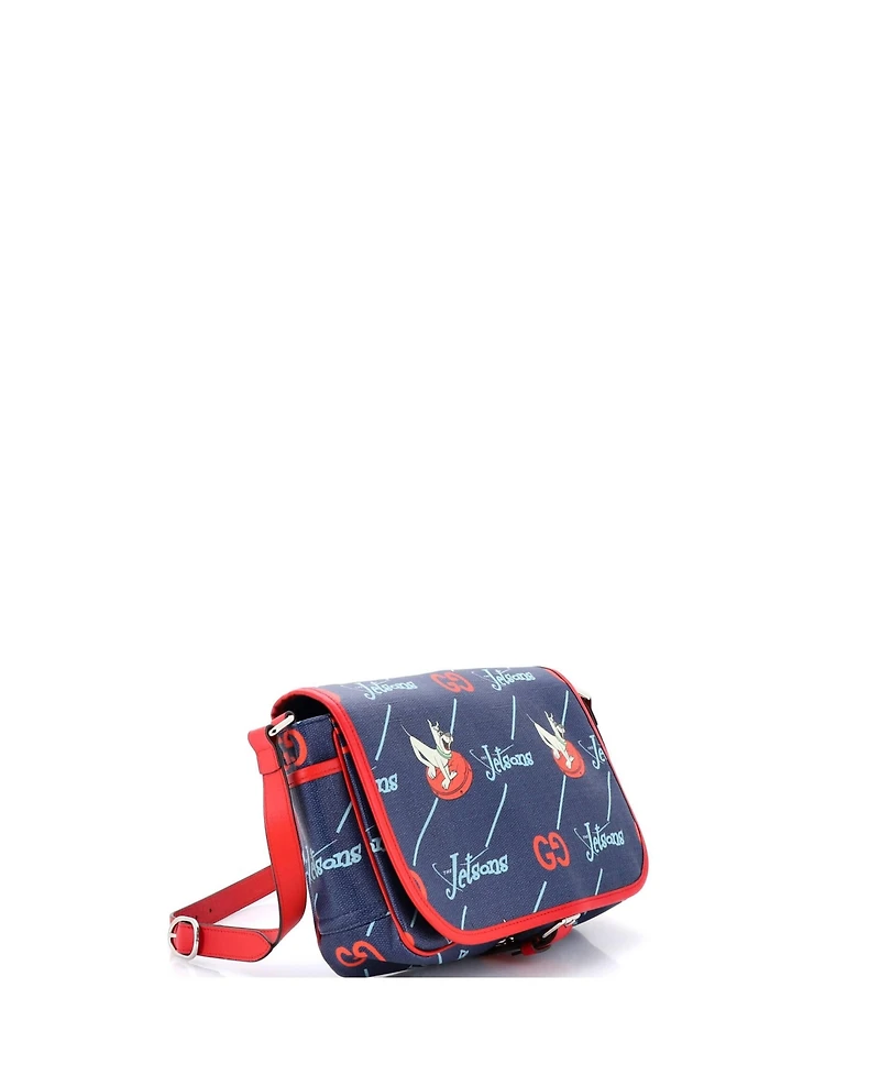 Pre-Owned Gucci x The Jetsons Flap Messenger Gg Astro Printed Coated Canvas