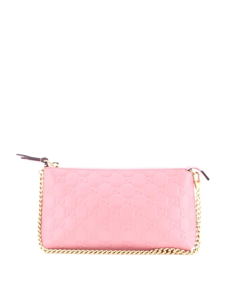 Pre-Owned Gucci Chain Wristlet Wallet Guccissima Leather