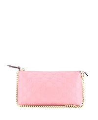 Pre-Owned Gucci Chain Wristlet Wallet Guccissima Leather