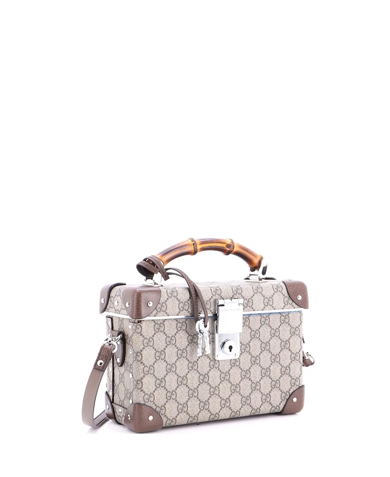 Pre-Owned Gucci Bamboo Globe-Trotter Vanity Case Gg Coated Canvas