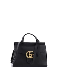 Pre-Owned Gucci Small Gg Marmont Top Handle Bag Leather
