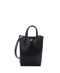Pre-Owned Gucci Mini Vertical Tote Gg Embossed Leather