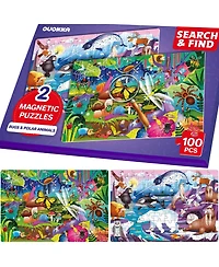 Quokka Magnetic Puzzles for Kids Ages 4-6 - 100 Pcs Puzzle Book Toddlers 3-5