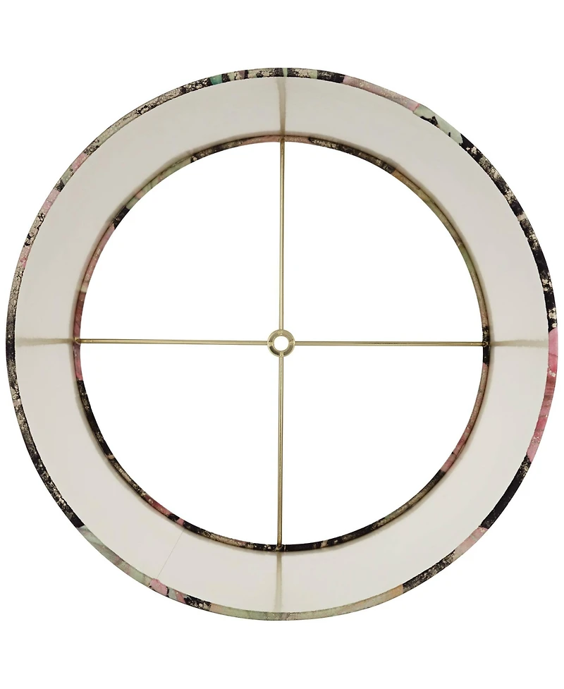 Springcrest 13" Top x 15" Bottom x 11" High x 11" Slant Print Lamp Shade Replacement Drum Leaves Spider Harp Finial