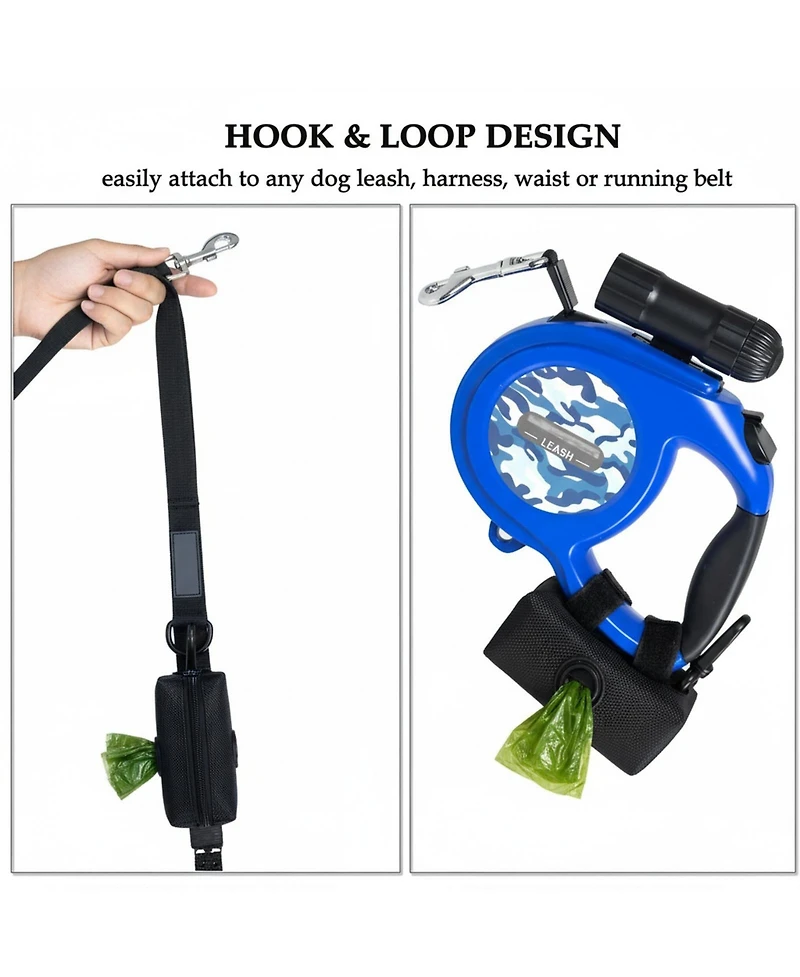 Aronkl 2 Pack Dog Poop Bag Holder Leash Dispenser 4 Rolls 80 Bags 600D Oxford