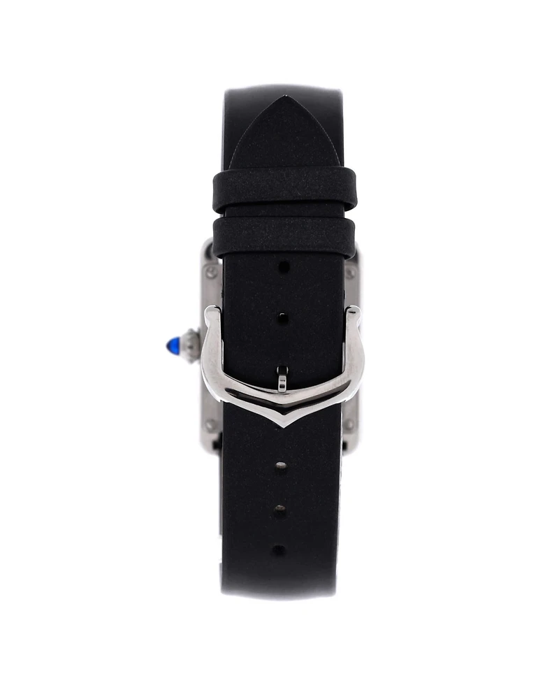 Pre-Owned Cartier Must de Cartier Tank Quartz Watch in Stainless Steel and Satin with Diamond Bezel 22mm