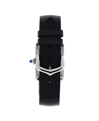 Pre-Owned Cartier Must de Cartier Tank Quartz Watch in Stainless Steel and Satin with Diamond Bezel 22mm