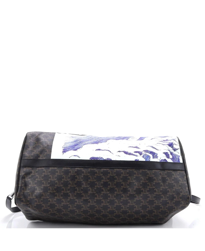 Pre-Owned Celine Large x David Weiss Voyage Duffle Bag Printed Triomphe Coated Canvas