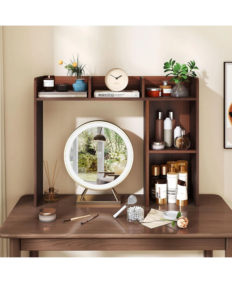 Sugift 3-Tier Multipurpose Desk Bookshelf with 4 Shelves