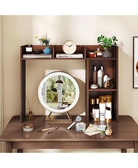 Sugift 3-Tier Multipurpose Desk Bookshelf with 4 Shelves