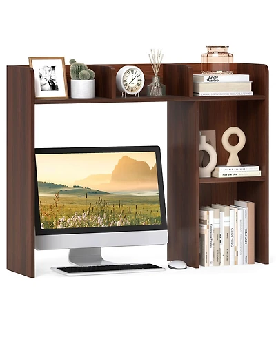 Sugift 3-Tier Multipurpose Desk Bookshelf with 4 Shelves