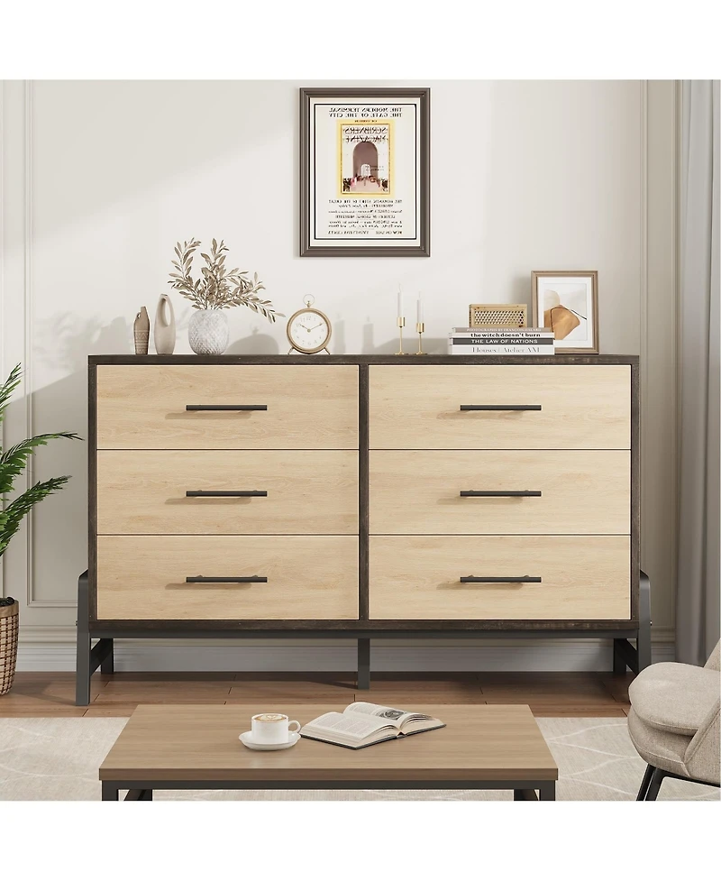 gaomon 6 Dresser for Bedroom, 52 inch Wide Drawer with Large Storage Space