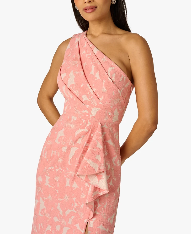 Adrianna Papell Petite One-Shoulder Ball Gown Dress