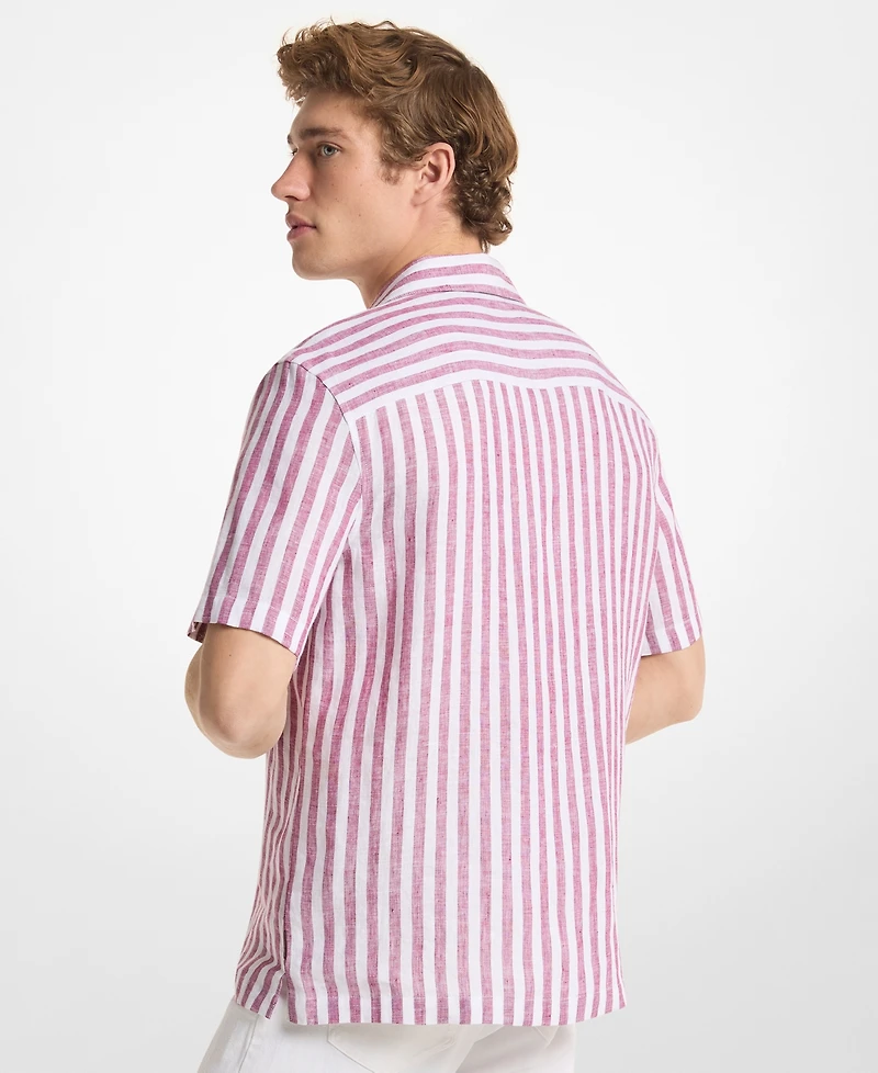 Michael Kors Men's Striped Camp-Collar Shirt