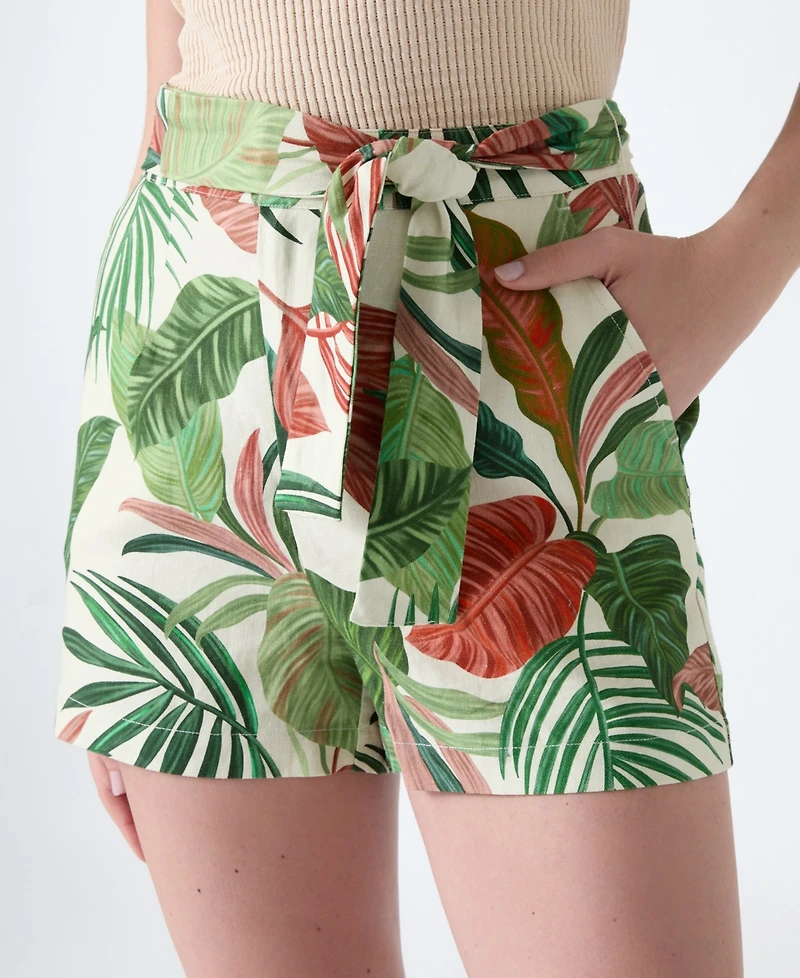 Guess Juniors' Kirsten Belted High-Rise Shorts