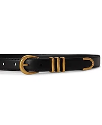 Lauren Ralph Metal Keeper Leather Belt
