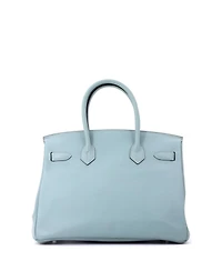 Pre-Owned HERMES Birkin 30 Handbag Blue Swift with Palladium Hardware