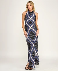 Invitee Juniors' Printed Halter Neck Maxi Dress