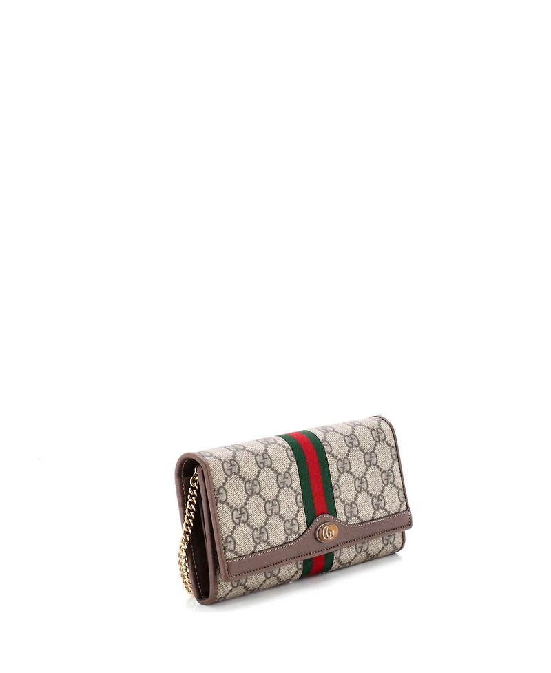 Pre-Owned Gucci Ophidia Chain Wallet Gg Coated Canvas