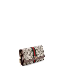 Pre-Owned Gucci Ophidia Chain Wallet Gg Coated Canvas