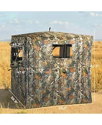 Outsunny Hunting Blind for 2 Person, Pop Up Blind with 270-Degree View