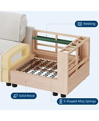 gaomon Modular Sectional Sofa- -Seater L-Shaped Couch with Movable Ottoman- Convertible Chenille Sofa