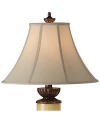 Barnes and Ivy 28.5" Tall Asian Inspired Table Lamps with Onyx Stone and Bell Shades, Set of 2
