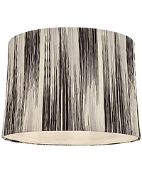 Springcrest Esbjerg 13" Top x 14" Bottom x 10" High x 10" Slant Print Lamp Shade Replacement Drum Monochrome Washer Harp Finial