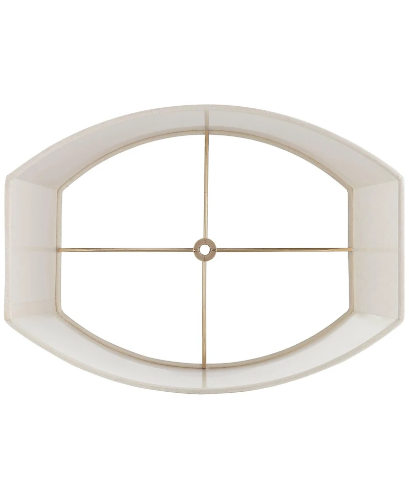 Springcrest Set of 2 Oval Lamp Shades Medium 12.5" Wide x 10" Deep at Top 15" Wide x11" Deep at Bottom 10" High Spider Harp Finial