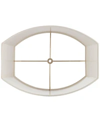 Springcrest Set of 2 Oval Lamp Shades Medium 12.5" Wide x 10" Deep at Top 15" Wide x11" Deep at Bottom 10" High Spider Harp Finial