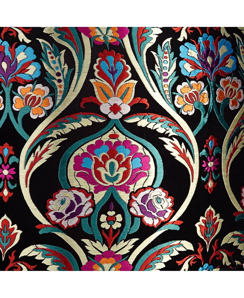 Springcrest Set of 2 Drum Print Lamp Shades Bohemian Medium 15" Top x 15" Bottom x 11" High Spider Harp Finial Fitting