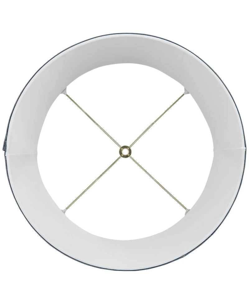 Springcrest Nagano 14" Top x 16" Bottom x 11 1/2" High x 11 1/2" Slant Print Lamp Shade Blue Drum Softback Washer Harp Finial