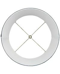 Springcrest Nagano 14" Top x 16" Bottom x 11 1/2" High x 11 1/2" Slant Print Lamp Shade Blue Drum Softback Washer Harp Finial