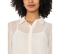 Vince Camuto Women's Collar Neck Button Front Top