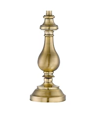 Regency Hill Fairlee 26" High Candlestick Traditional Table Lamp Antique Brass Finish Metal Shade Living Room