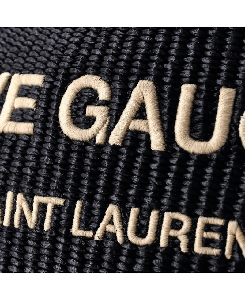 Pre-Owned Saint Laurent Small Rive Gauche Shopper Tote Raffia with Canvas