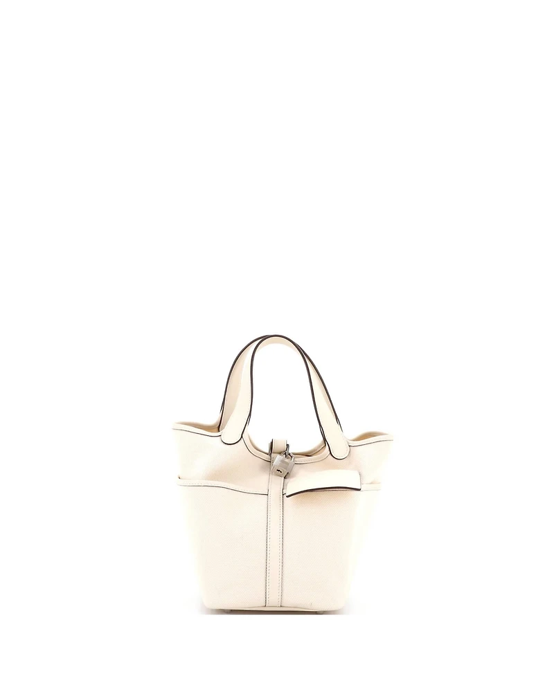 Pre-Owned HERMES Pm Cargo Picotin Lock Bag Canvas and Swift