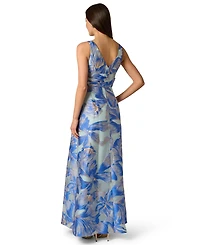 Adrianna Papell Women's Square Neck Floral Dress